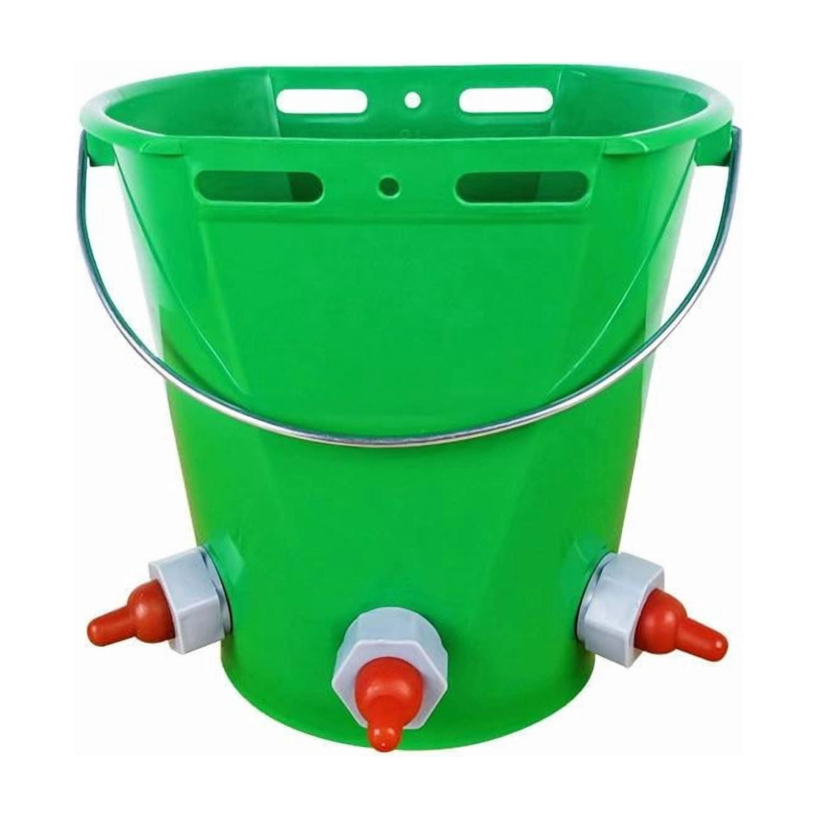 Feed Bucket, 8L Large Capacity Livestock Milk Goat Feeder with Nipple, Green Sheep Feeder & Baby Bottle Bucket for Calves, Lambs, and Kids, 5 Mouth