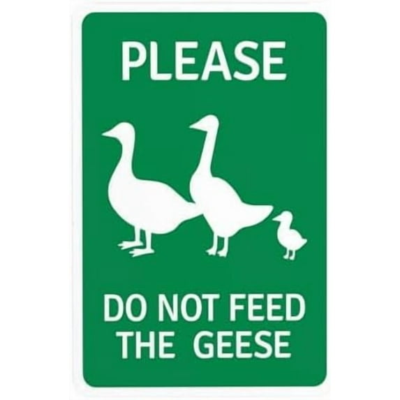 Do Not Feed The Geese With Graphic Warning Sign, Wildlife Metal Signs for Outdoor Indoor Road Yard Garage Home Business Street Wall Caution Custom Decor 8 x 12 Inch