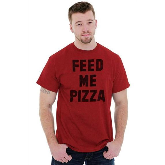 Feed Me Pizza Men's Graphic T Shirt Tees Brisco Brands M