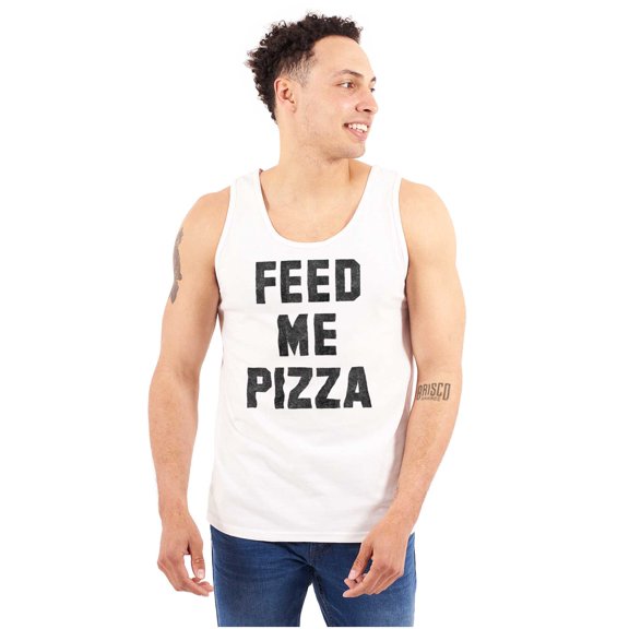 Feed Me Pizza Plus Size Graphic Tank Top Brisco Brands 2X