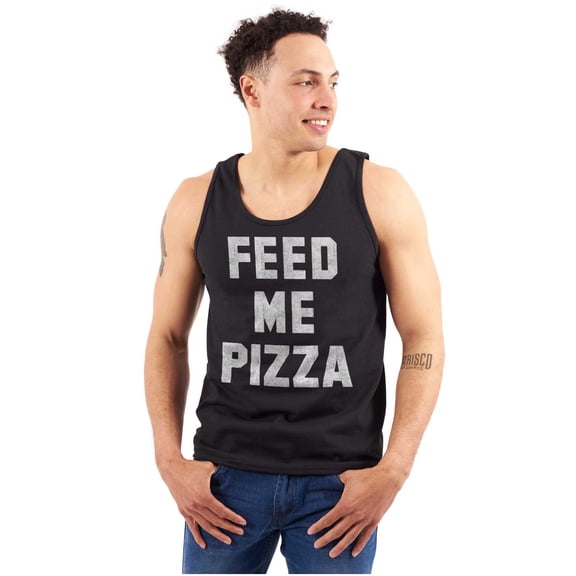 Feed Me Pizza Plus Size Graphic Tank Top Brisco Brands 3X