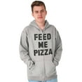 thumbnail image 1 of Feed Me Pizza Unisex Fleece Graphic Zip Up Hoodie Brisco Brands 5X, 1 of 5