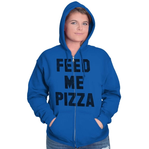 Feed Me Pizza Zip Up Hoodie Men's Women's Brisco Brands X