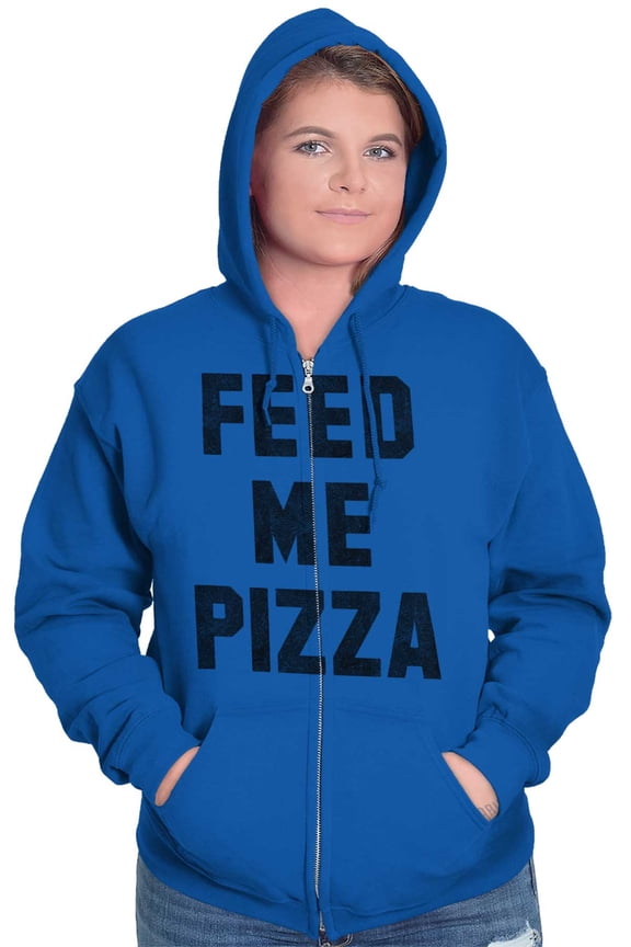 Feed Me Pizza Zip Up Hoodie Men's Women's Brisco Brands X