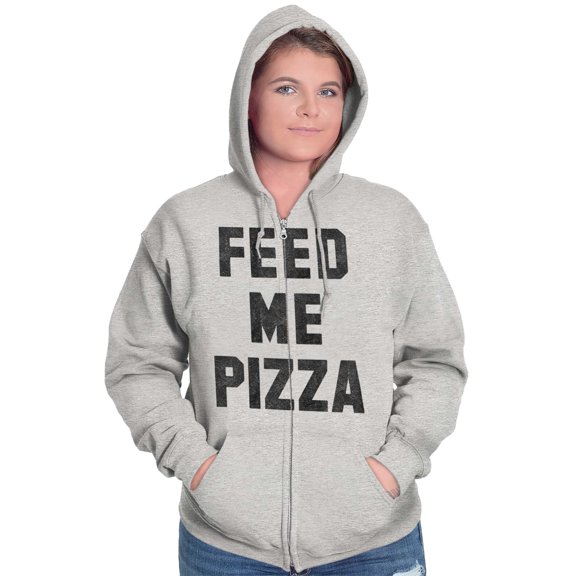 Feed Me Pizza Zip Up Hoodie Men's Women's Brisco Brands X