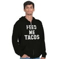 thumbnail image 1 of Feed Me Tacos Tuesday Mexican Food Unisex Fleece Graphic Zip Up Hoodie Brisco Brands 2X, 1 of 5