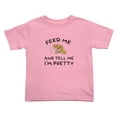 thumbnail image 1 of Feed Me and Tell Me I'm Pretty Funny Toddler T Shirts for Boys Girls (Pink, 3T), 1 of 5