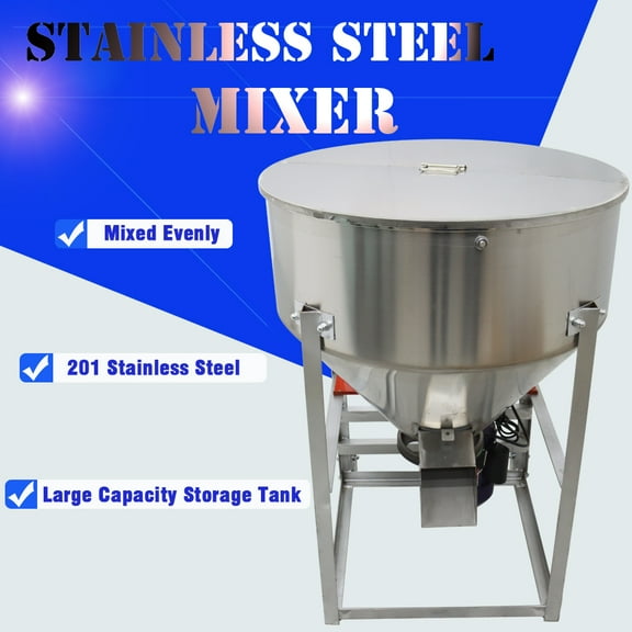Feed Mixer Granular Plastic Stainless Steel Food Feed Spice Commercial 110V 330LBS