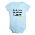 thumbnail image 1 of Feed Me or No One Sleeps Funny Rompers For Babies, Newborn Baby Unisex Bodysuits, Infant Jumpsuits, Toddler 0-12 Months Kids One-Piece Oufits (Blue, 6-12 Months), 1 of 4