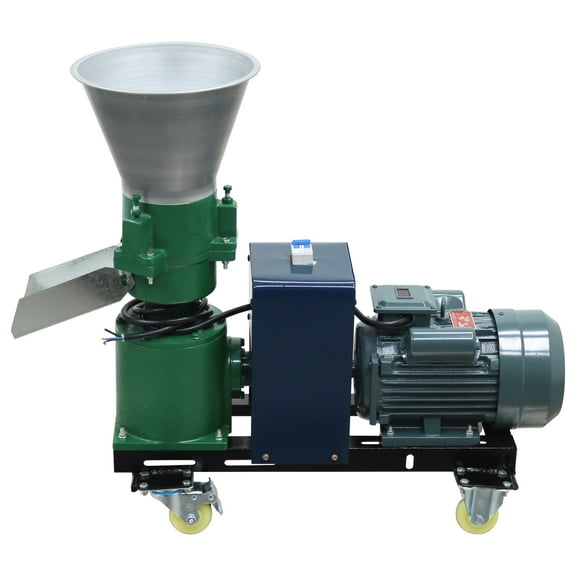 Feed Pellet Mill Processing Making Machine Animal Farming Equipment 220V Three Roller Head 3mm