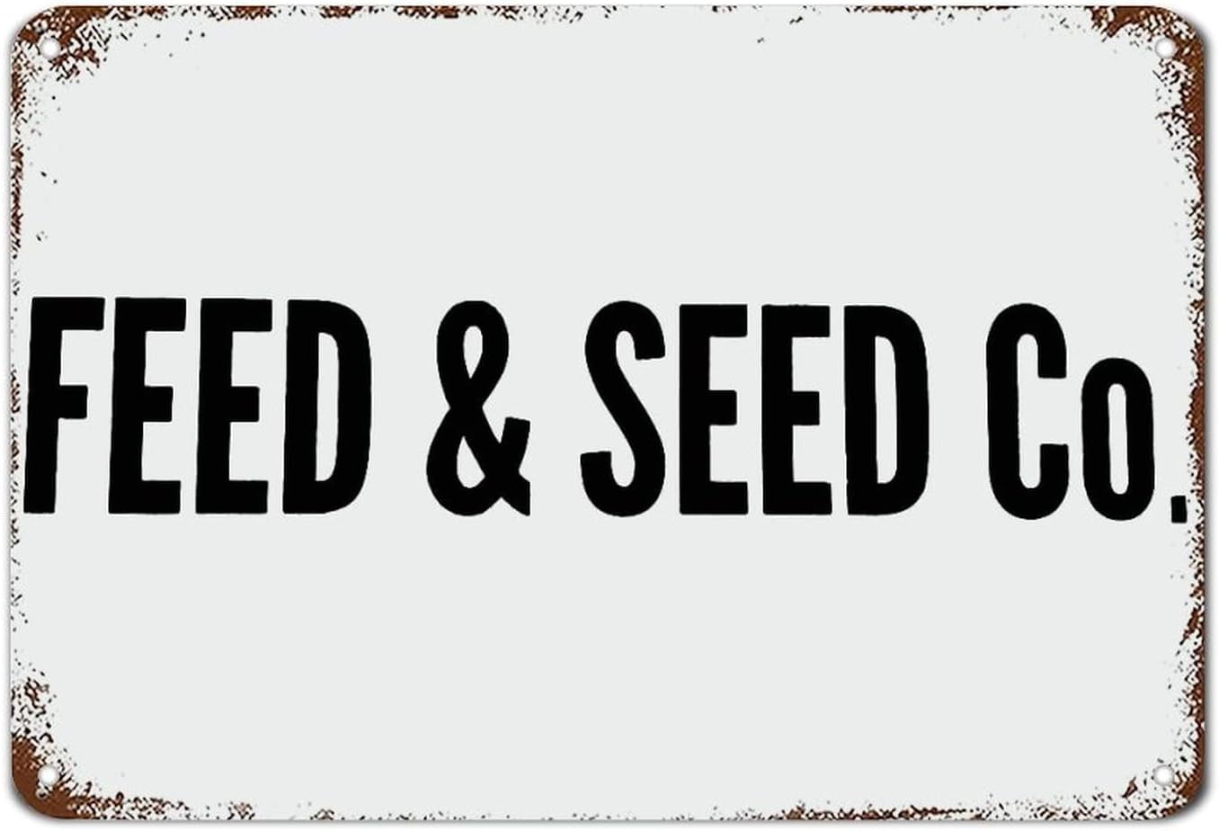 Photo inspiration: Gallery Detail: Feed Seed Co Sign Black Farmhouse Style Metal Sign With