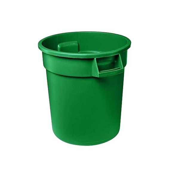 Feed and Seed Storage Container, 20 Gallon Green Round Trash Can/Ingredient Bin, Food Storage Plastic Bin, Use in Agricultural, Gardening, or Household