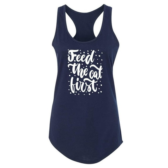 Feed The Cat First Racerback Tank Women -Image by Shutterstock, Female XX-Large