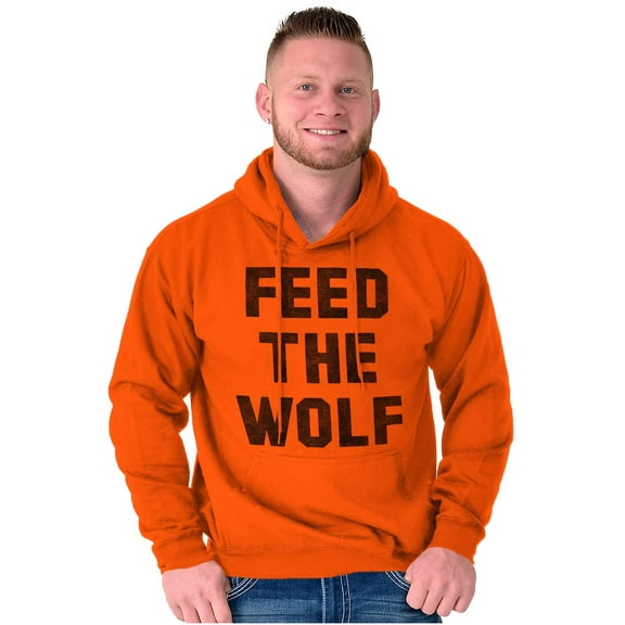 Feed The Wolf Sarcastic Hangry Gym Unisex Plus Fleece Graphic Hoodie Brisco Brands 2X