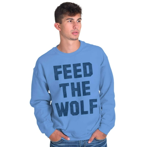 Feed The Wolf Sarcastic Hangry Gym Unisex Plus Fleece Graphic Sweatshirt Brisco Brands 2X