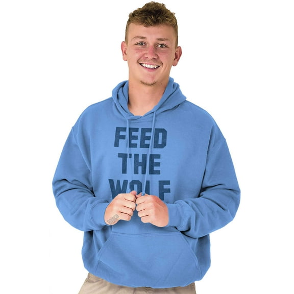 Feed The Wolf Sarcastic Hangry Gym Unisex Plus Fleece Graphic Hoodie Brisco Brands 3X