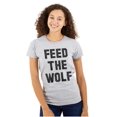 thumbnail image 1 of Feed The Wolf Sarcastic Hangry Gym Womens Slim Fit Graphic Tee Brisco Brands S, 1 of 5