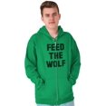 thumbnail image 1 of Feed The Wolf Sarcastic Hangry Gym Zip Up Hoodie Men's Women's Brisco Brands S, 1 of 6
