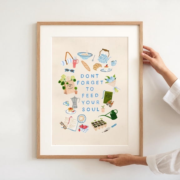 Feed Your Soul Kitchen Quote Wall Decor Unframed Paper Print