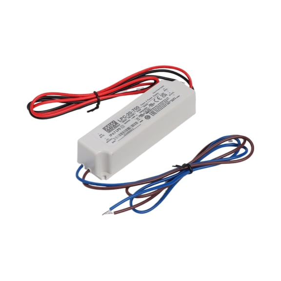 Feedannce 21W 700mA LED Driver, 9-30V DC Output, IP67 Waterproof, MEAN WELL LPC-20-700