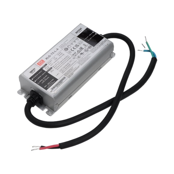 Feedannce 53-107V 0.7A LED Driver, Adjustable Constant Current, IP67, MEAN WELL XLG-75-L-A
