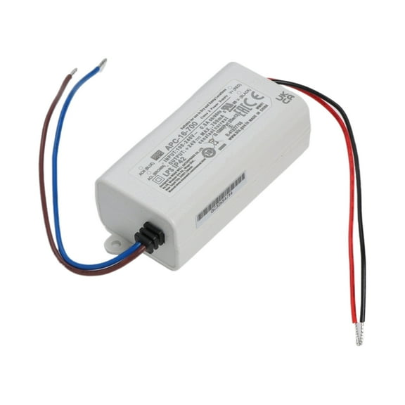 Feedannce 700mA 18V 16.8W Constant Current LED Driver IP42, 90-264VAC MEAN WELL APC-16-700
