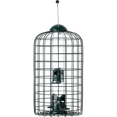 Feeder, Cage Tube Feeder Keeps Squirrels Out, 4 Feeding Ports, 1.5 lb Seed Capacity