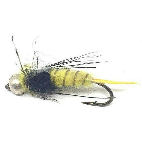 Feeder Creek Fly Fishing Flies - Bead Head STONEFLY Yellow - 12 Wet Flies - 3 Sizes 10,12,14