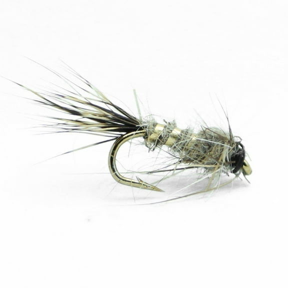 Feeder Creek Hare's Ear Natural Nymph Flies - 12 Flies - 4 Size Assortment 12,14,16,18