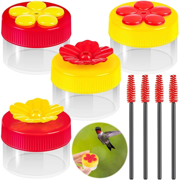 Feeder Hand Feeder Outdoor Beautiful For Wild Bird Hand Feeder Hand-Held Water Feeders Plastic Red With Cleaning Brush