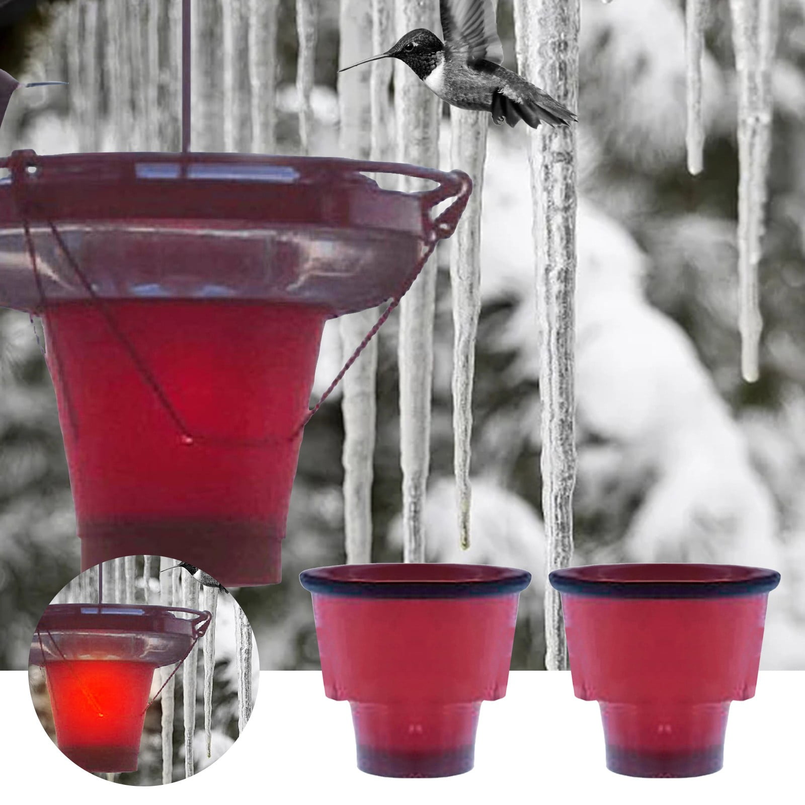 Feeder Heater Outdoor Winter Heated Hummingbird Feeders Attaches To 