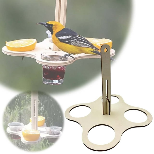 Feeder Outdoor Courtyard Feeder Wooden Handicraft Hanging Outdoor Bird