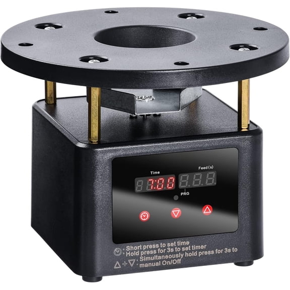 Feeder Timer, -in- Feeder and Timer Kit with Programable Digital Timer, Metal Spin Plate, Adjustable Mount, Black