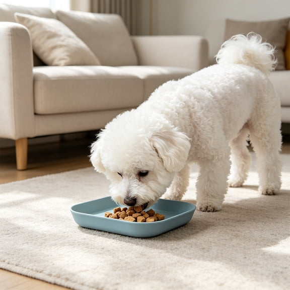 Feeding Bowl Square Shallow Pet Snack Plate Smooth Clean Design Suitable For Dry Meals Wet Diets For Cats And Dogs,5.71x5.71in