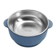 Feeding Bowl Stainless Steel Double Layer Rice Bowl with Suction Base BPA-Free Soup Bowl Double Handle Food Containers