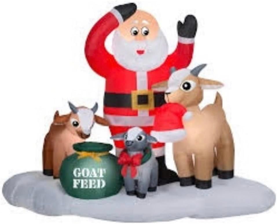 Feeding Goats Whimsical Christmas Inflatable By