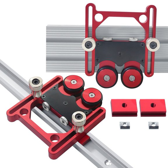 Feeding Guide Roller with Adjustable Height and Double Bearings for Table Saw and Carving Machines Offering Enhanced Stability and Control