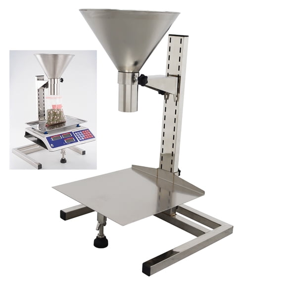 Feeding Hopper Dispensing Funnel for Powder Paste Liquid Granule with Support Stand Stainless Steel Diameter 2"
