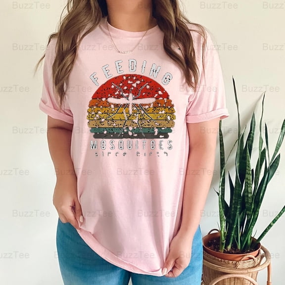 Feeding Mosquitoes Since Birth Vintage Summer Funny Outdoors Bug T-Shirt Unisex, up to 5XL