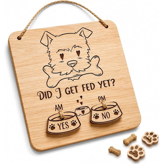 Feeding Reminder Sign, Daily Dogs and Cats & Feeding Schedule Board Chart, Accessories Decor, Style 7