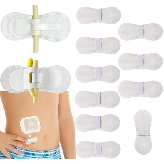 Feeding Tube Pads,Bexikou Stomach Stabilizer Accessories, Individually Packed Abdominal Support Holder,Catheter Anchor Bandages for Kids Child (Pack of 10)