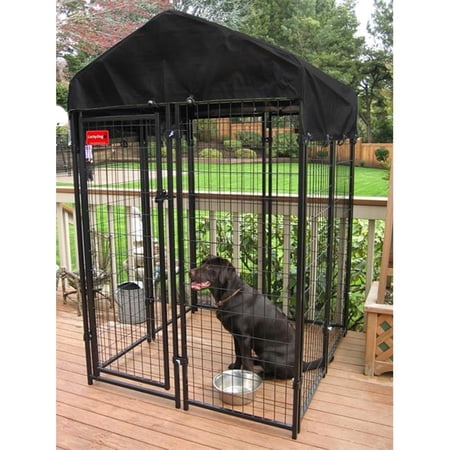FeedingTime 4" Welded Wire Kennel for Dogs with Cover
