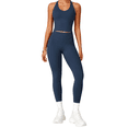 thumbnail image 1 of Feekit 2 Piece Workout Sets for Women, Scoop Neck Backless Criss Cross Yoga Outfit with Built-in Bra, High Stretch Quick Dry Athletic Set for Gym Running, 1 of 7