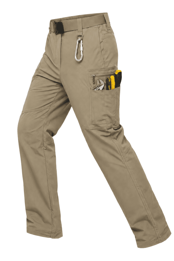 Men's Tactical Work Pants, Water Resistant Stretch Hiking Cargo Pants, Heavy Duty Outdoor Trousers with 9 Pockets