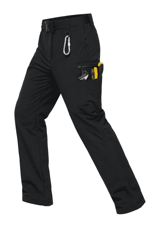 Men's Tactical Work Pants, Water Resistant Stretch Hiking Cargo Pants, Heavy Duty Outdoor Trousers with 9 Pockets