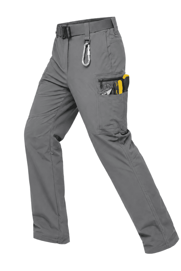 Men's Tactical Work Pants, Water Resistant Stretch Hiking Cargo Pants, Heavy Duty Outdoor Trousers with 9 Pockets