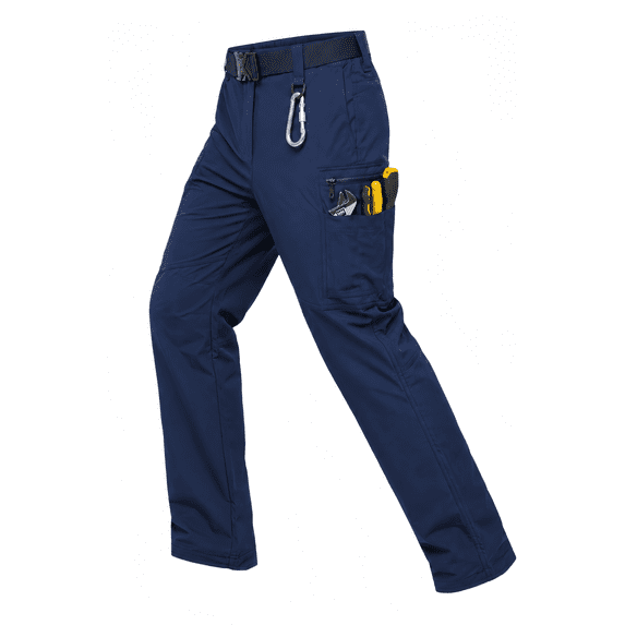 YAPPO Men's Work Pants, Water-Resistant Stretch Hiking Cargo Pants with 9 Pockets