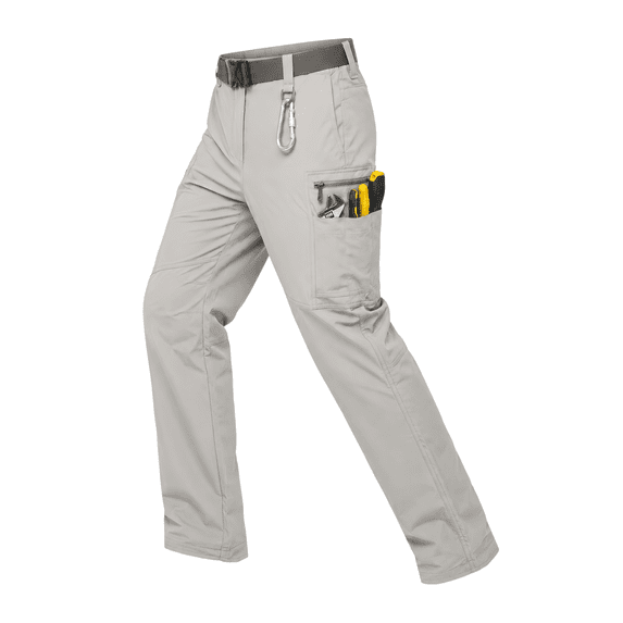 YAPPO Men's Work Pants, Water-Resistant Stretch Hiking Cargo Pants with 9 Pockets