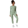 thumbnail image 1 of Feekit Women's 2-Piece Workout Set, Long Sleeve Backless Top & High Waist Athletic Pants, Quick-Dry Running & Yoga Tracksuit, 1 of 7
