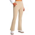 thumbnail image 1 of Feekit Women's Fleece Lined Flare Pants, High Waisted Stretch Casual Pants with Zipper Pockets, Soft Warm Yoga Pants for Everyday Wear, 1 of 9